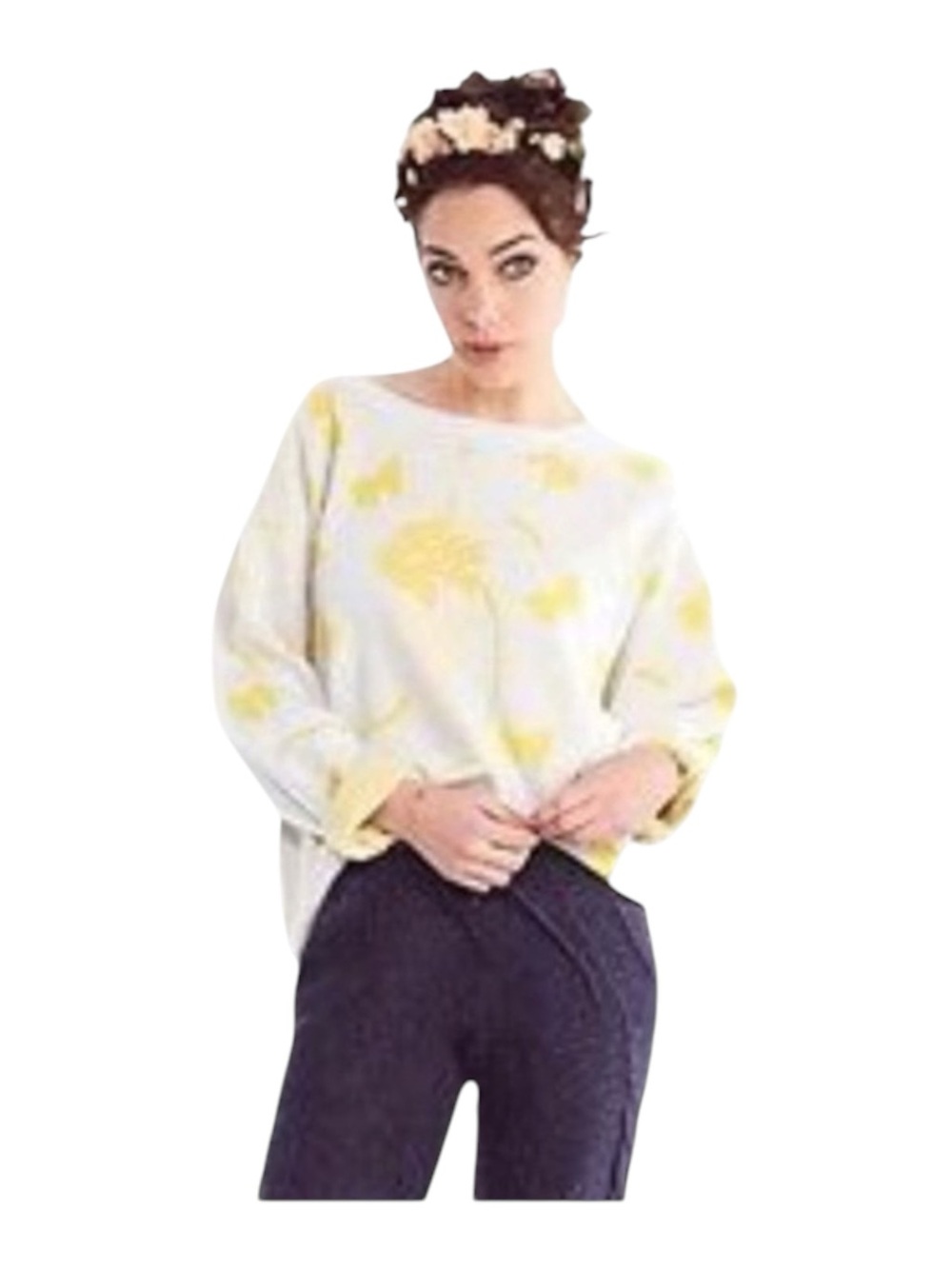 new Wildfox  Pasta Delices Vineyard Intarsia Knit Sweater  Yellow Print  S - Picture 4 of 16